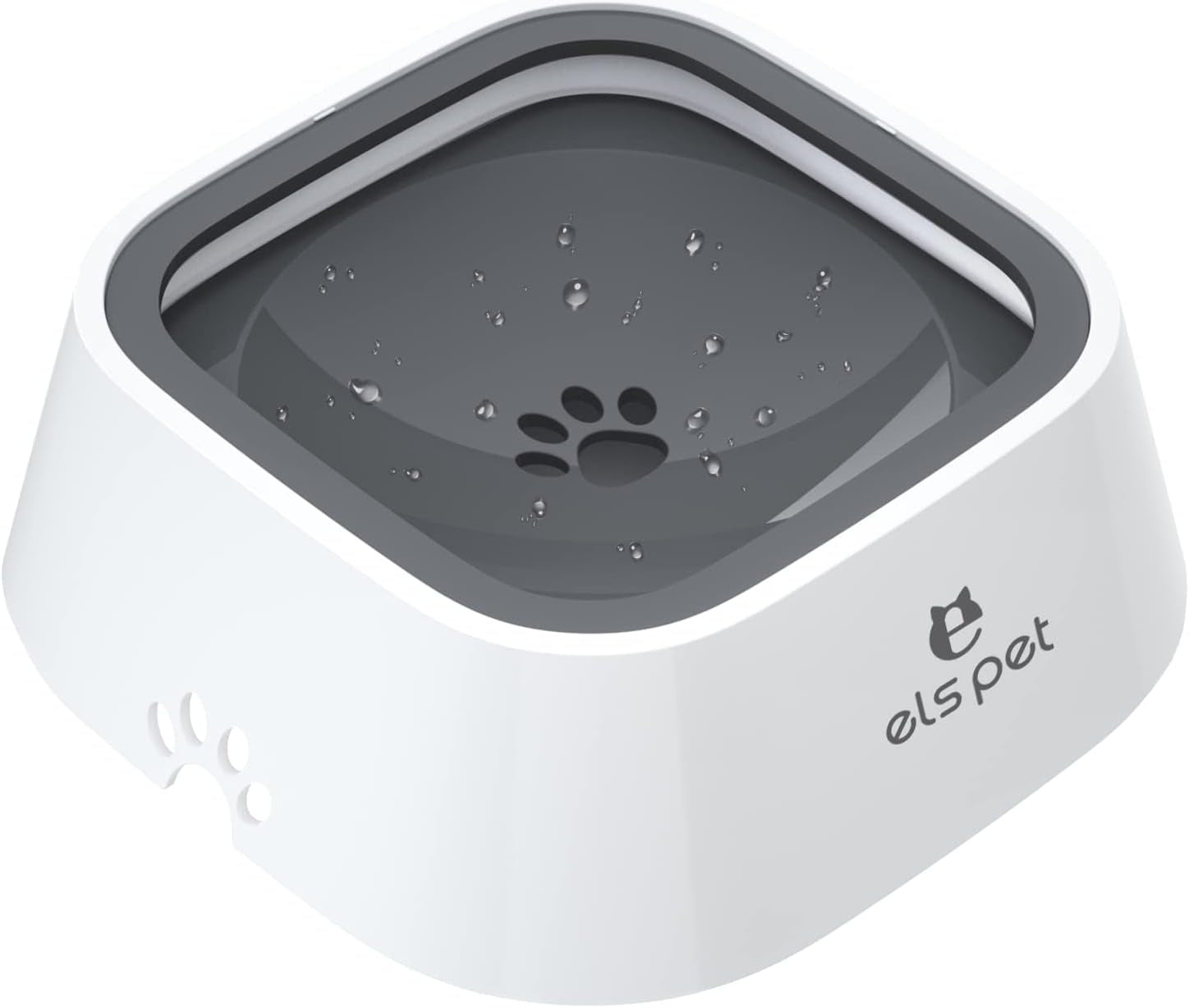 No Spill No Drip  Travel Bowl - 35Oz Slow Water Feeder for Dogs & Cats (Grey)